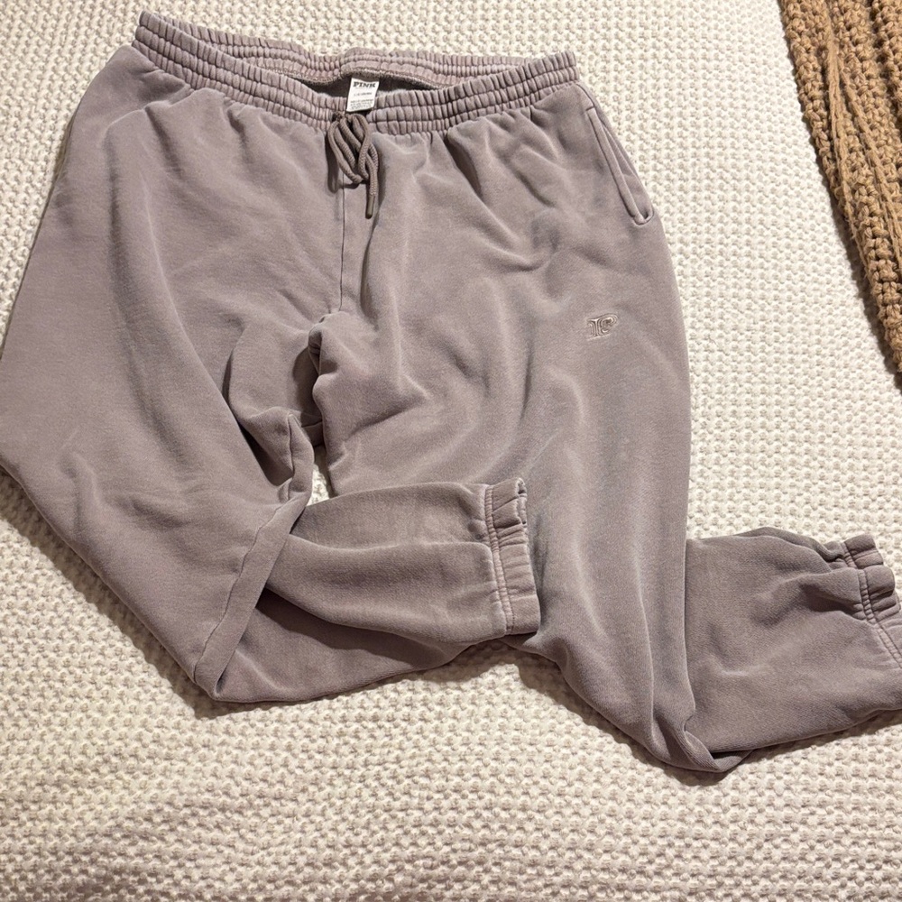 Pink Light Brown Fleece Joggers